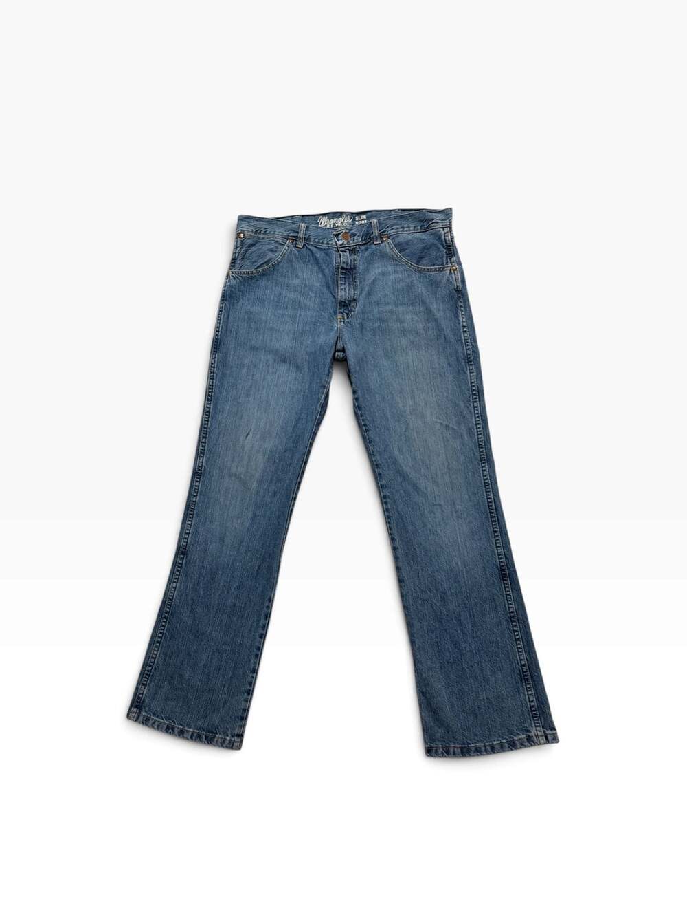 Wrangler Slim Boot Jeans Size 35x32 Blue Denim